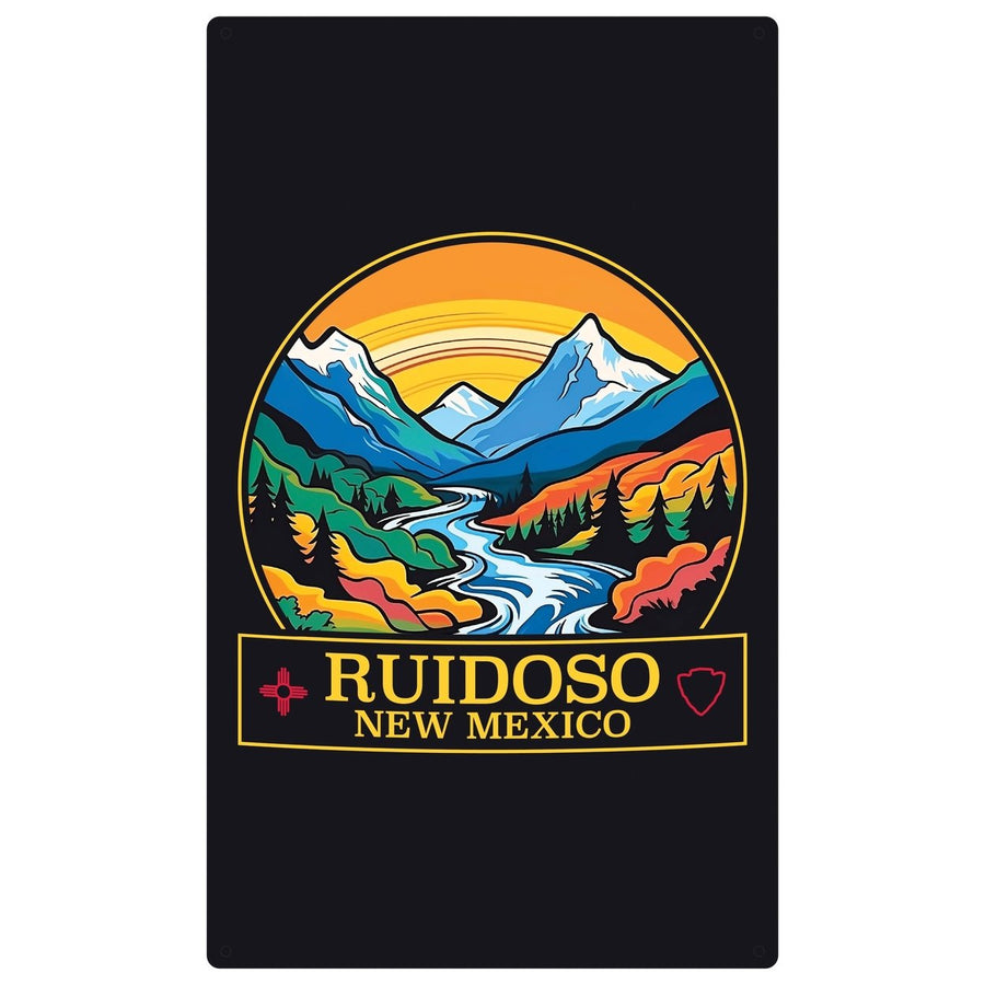 Ruidoso Mexico Design B Souvenir Metal Sign 9 x 15 Image 1