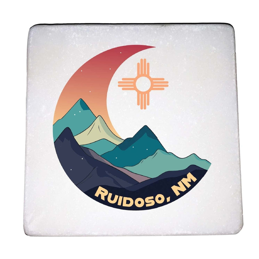 Ruidoso Mexico Design C Souvenir 4x4-Inch Coaster Marble 4 Pack Image 1