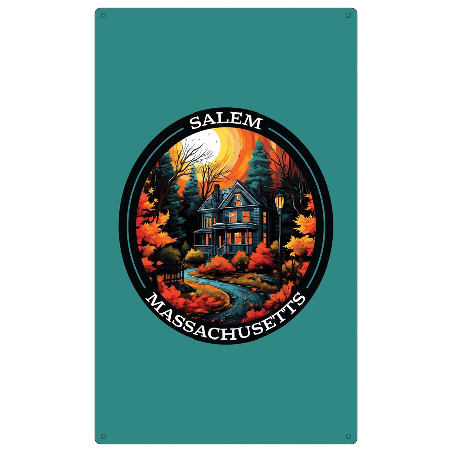 Salem Massachussettes Design B Souvenir Metal Sign 9 x 15 Image 1