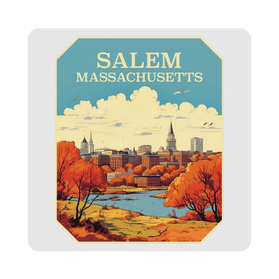 Salem Massachusettes Design A Souvenir 4x4-Inch Coaster Acrylic 4 Pack Image 1