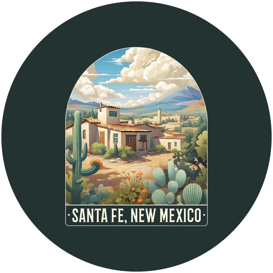 Santa Fe  Mexico Design C Souvenir Coaster Paper 4 Pack Image 1