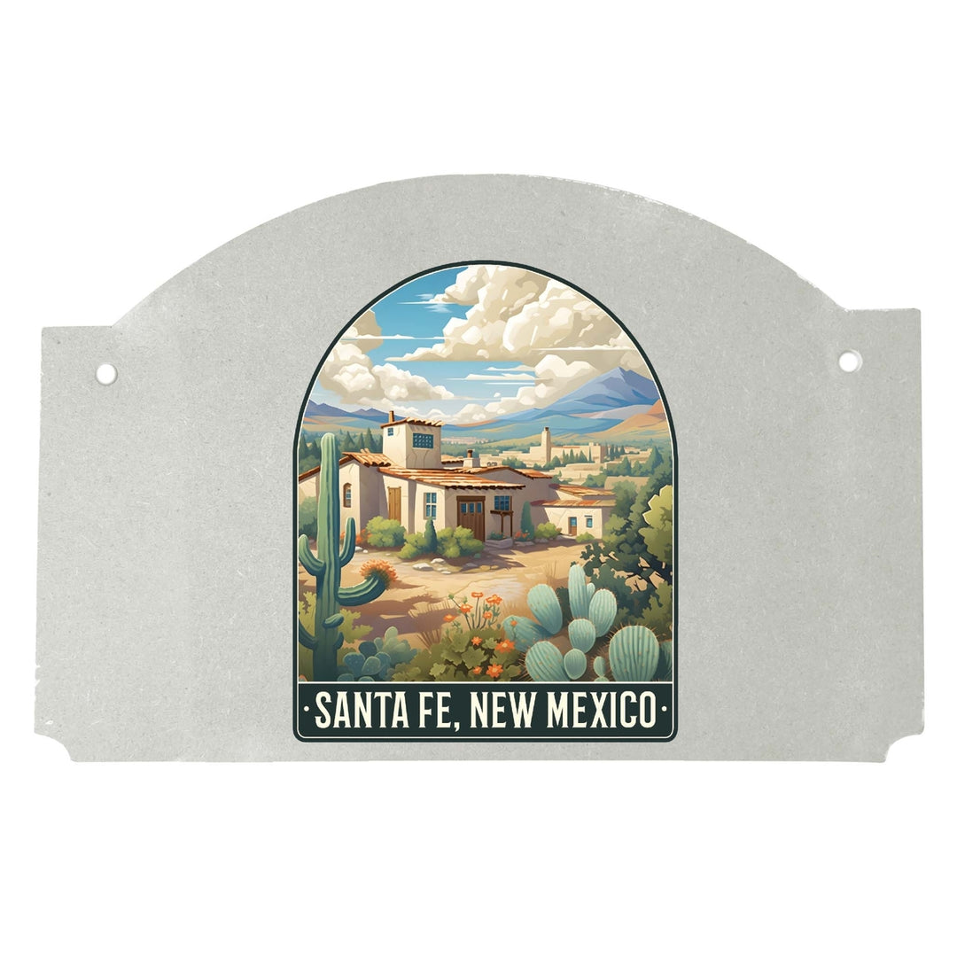 Santa Fe Mexico Design C Souvenir Wood sign flat with string Image 1