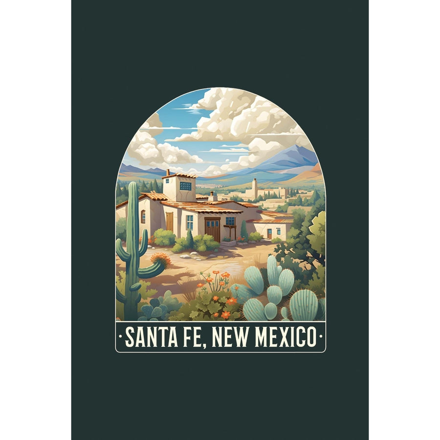 Santa Fe Mexico Design C Souvenir Wood sign with frame 5x7 Image 1