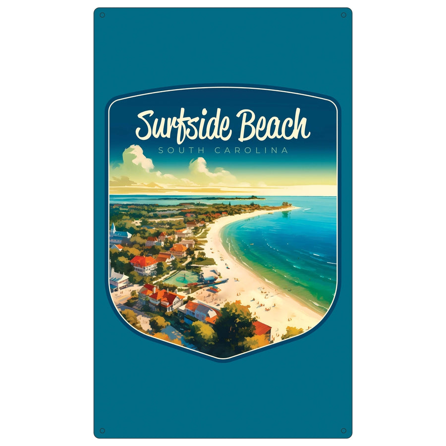 Surfside Beach South Carolina Design A Souvenir Metal Sign 9 x 15 Image 1