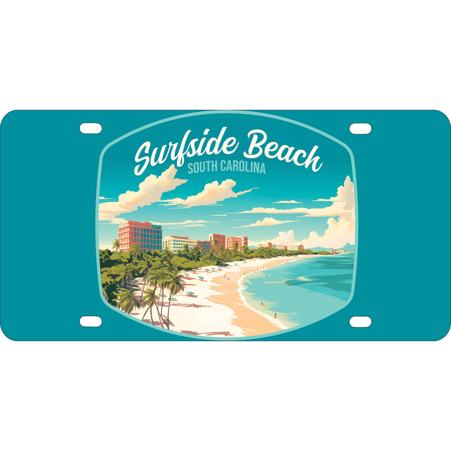 Surfside Beach South Carolina Design B Souvenir Metal License Plate Image 1