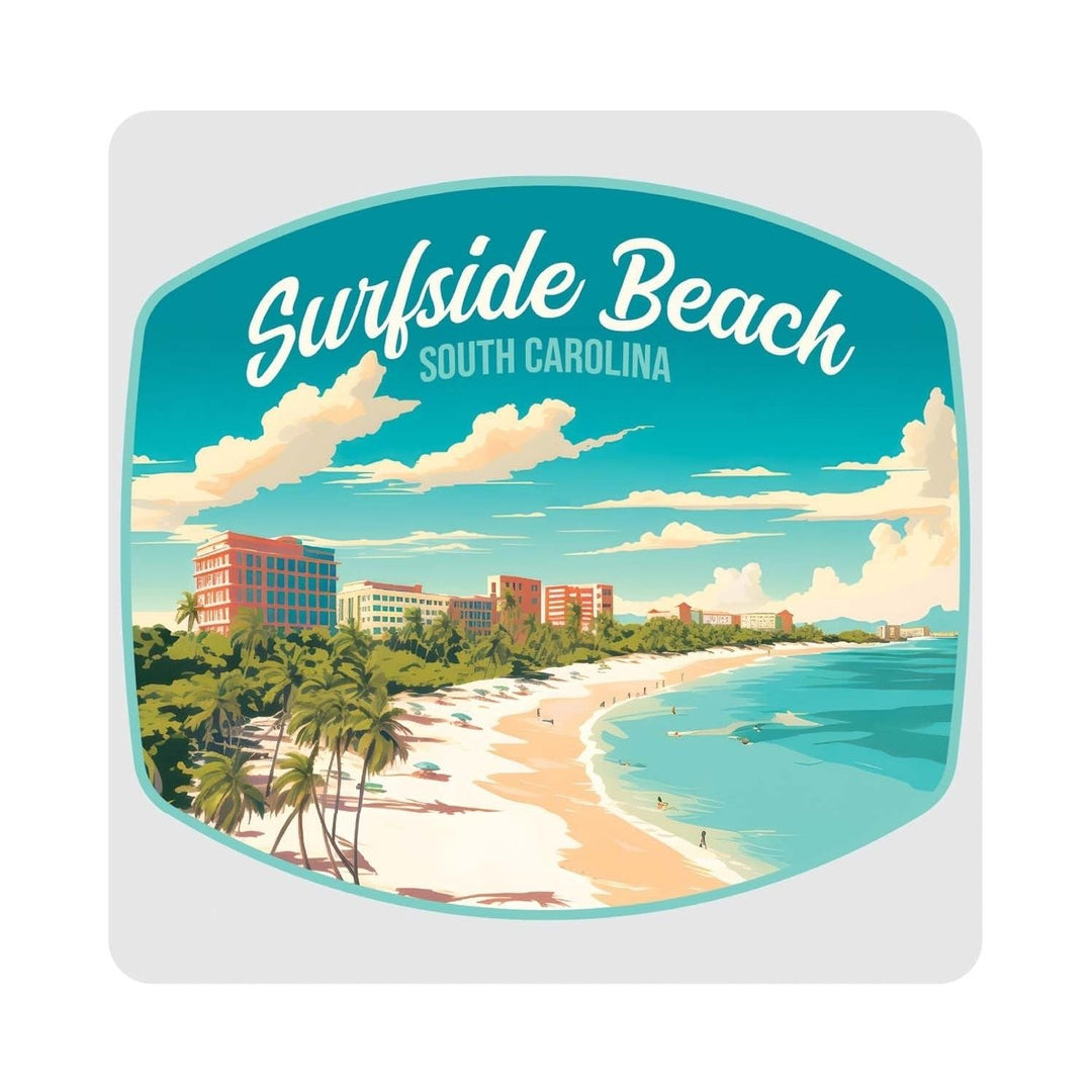 Surfside Beach South Carolina Design B Souvenir 4x4-Inch Coaster Acrylic 4 Pack Image 1