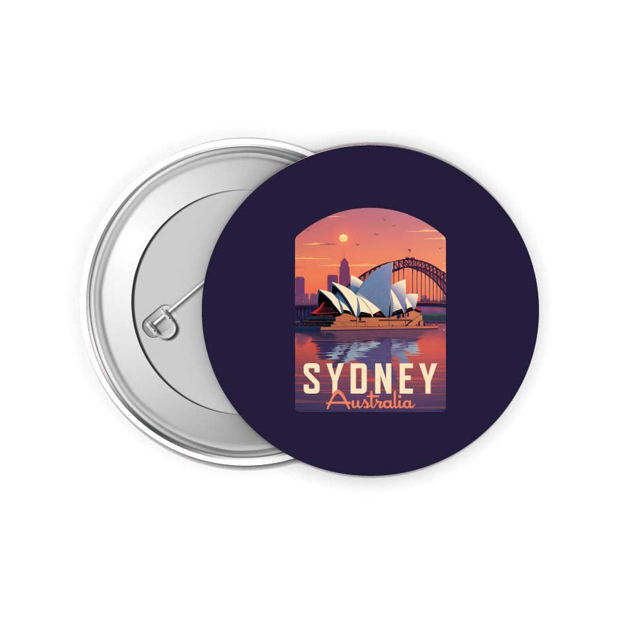 Sydney Australia Design B Souvenir Small 2-Inch Button Pin 4 Pack Image 1