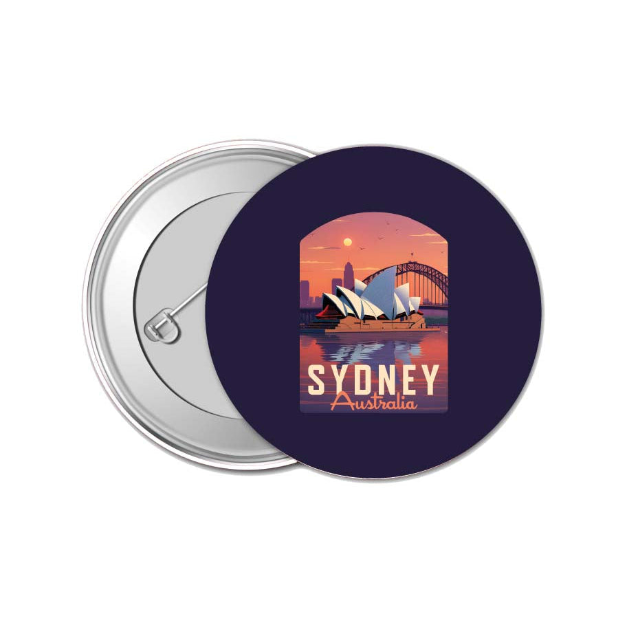 Sydney Australia Design B Souvenir Small 1-Inch Button Pin 4 Pack Image 1