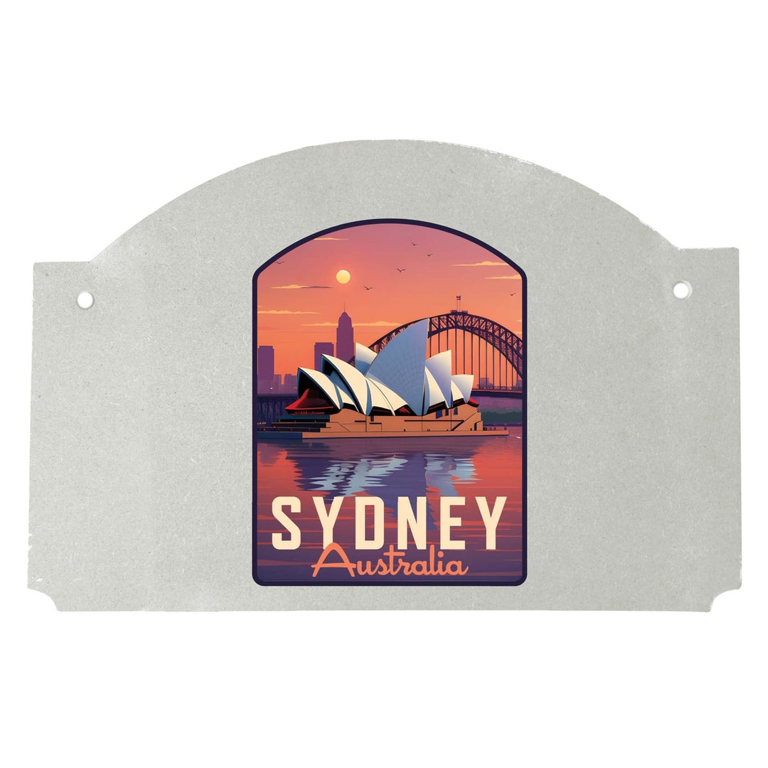 Sydney Australia Design B Souvenir Wood sign flat with string Image 1