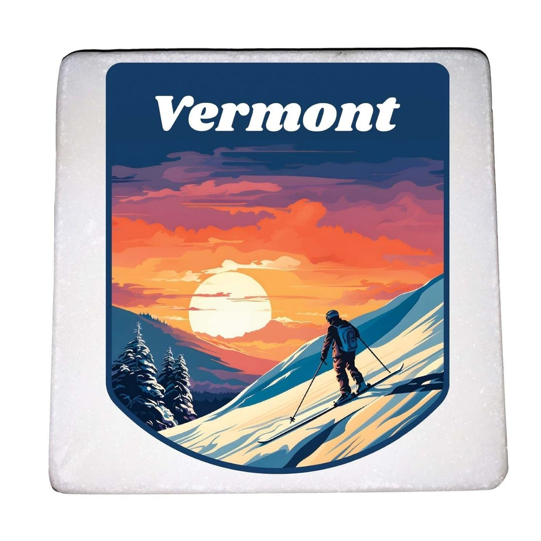 Vermont Design B Souvenir 4x4-Inch Coaster Marble 4 Pack Image 1