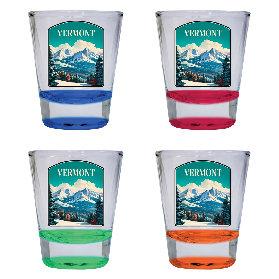 Vermont Design A Souvenir 2 Ounce Shot Glass Round 4-Pack Multicolor Image 1