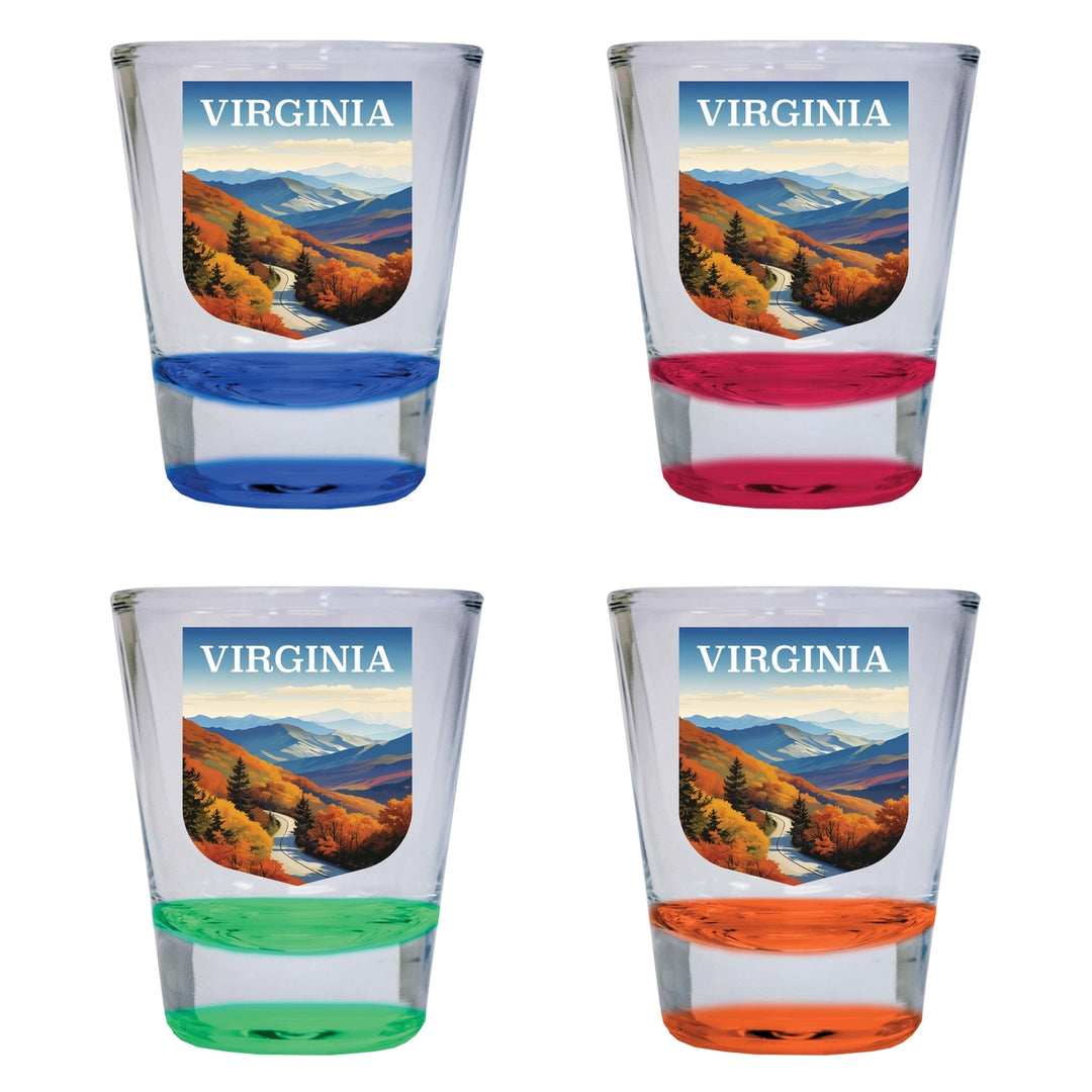 Virginia Design A Souvenir 2 Ounce Shot Glass Round 4-Pack Multicolor Image 1