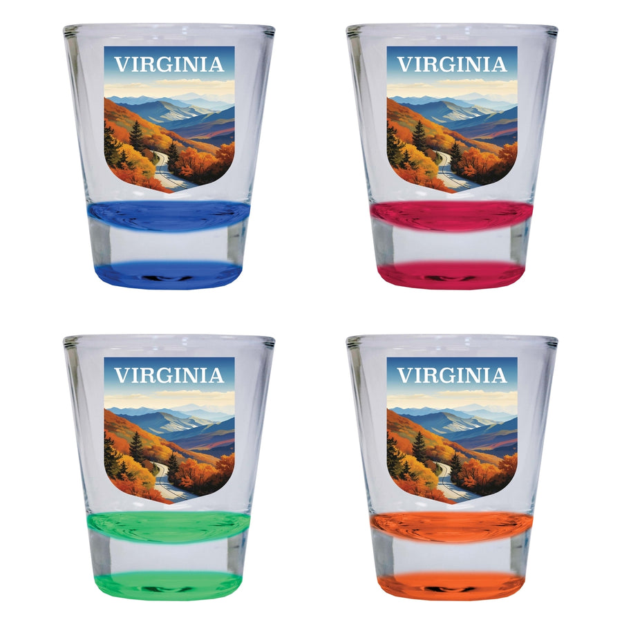 Virginia Design A Souvenir 2 Ounce Shot Glass Round 4-Pack Multicolor Image 1