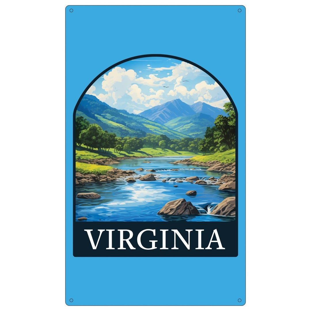 Virginia Design B Souvenir Metal Sign 9 x 15 Image 1