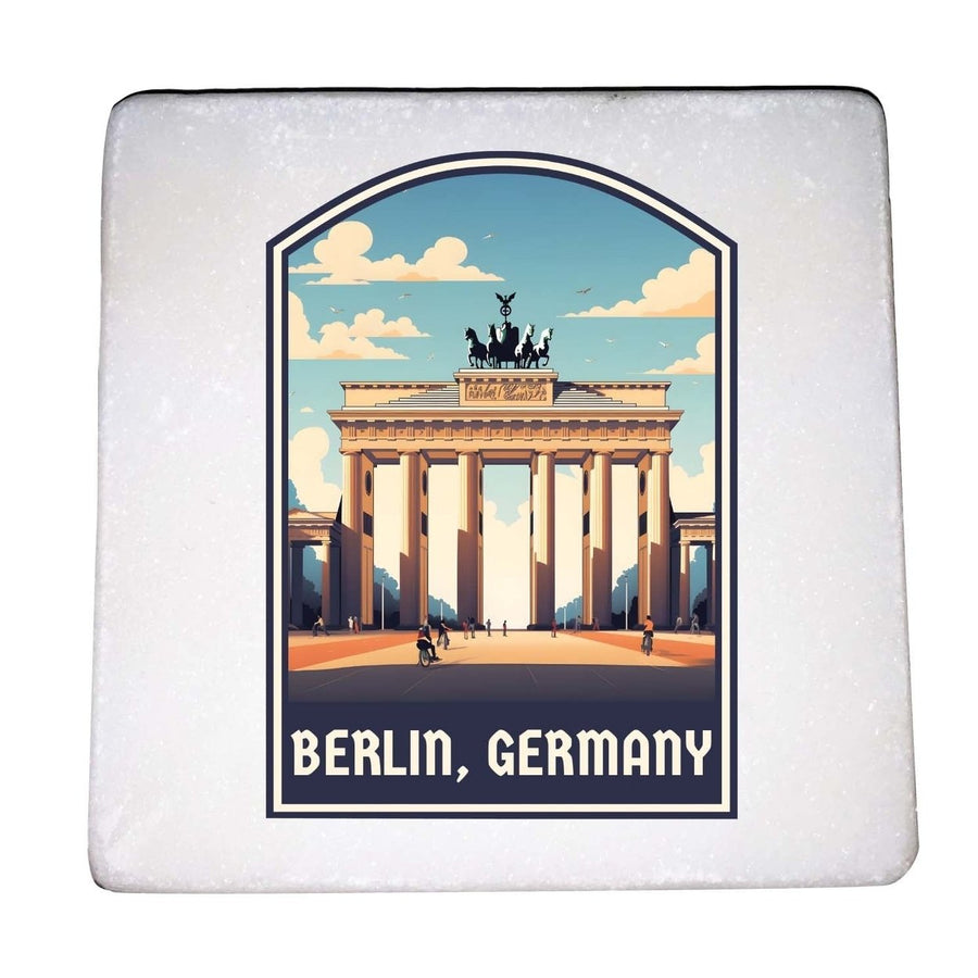 Berlin Germany Design A Souvenir 4x4-Inch Coaster Marble 4 Pack Image 1