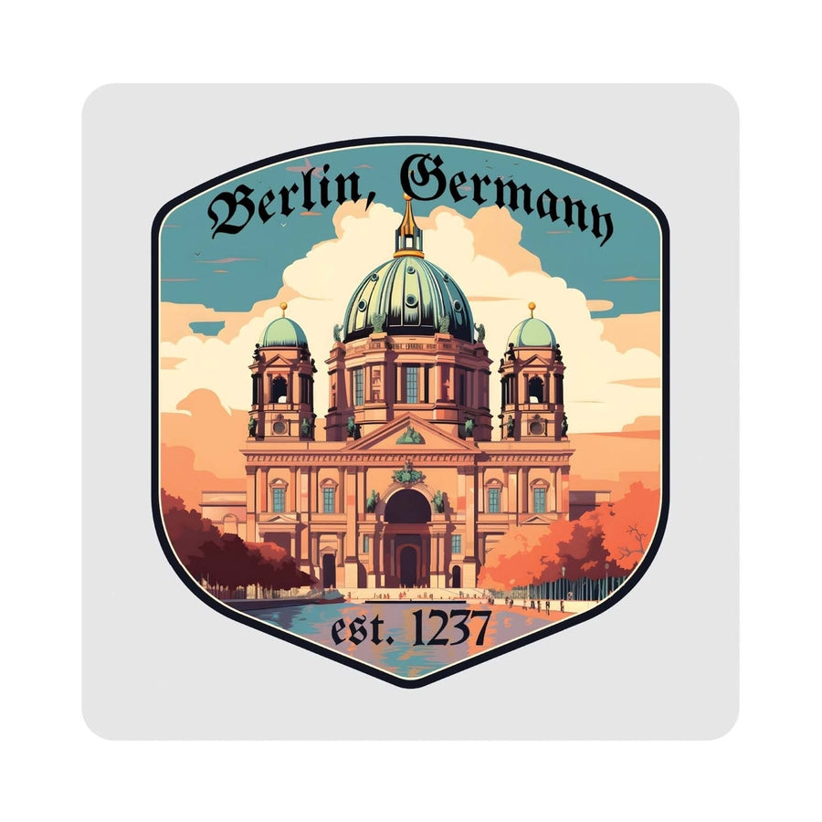 Berlin Germany Design B Souvenir 4x4-Inch Coaster Acrylic 4 Pack Image 1