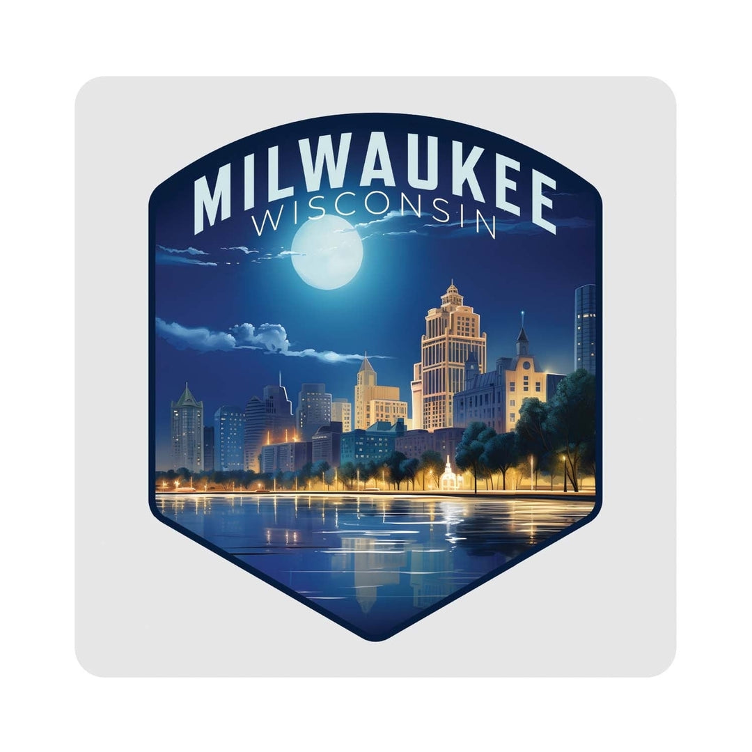 Milwaukee Wisconsin Design B Souvenir 4x4-Inch Coaster Acrylic 4 Pack Image 1