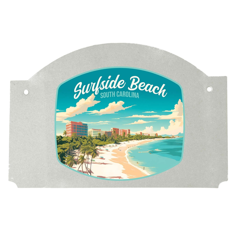 Surfside Beach South Carolina Design B Souvenir Wood sign flat with string Image 1