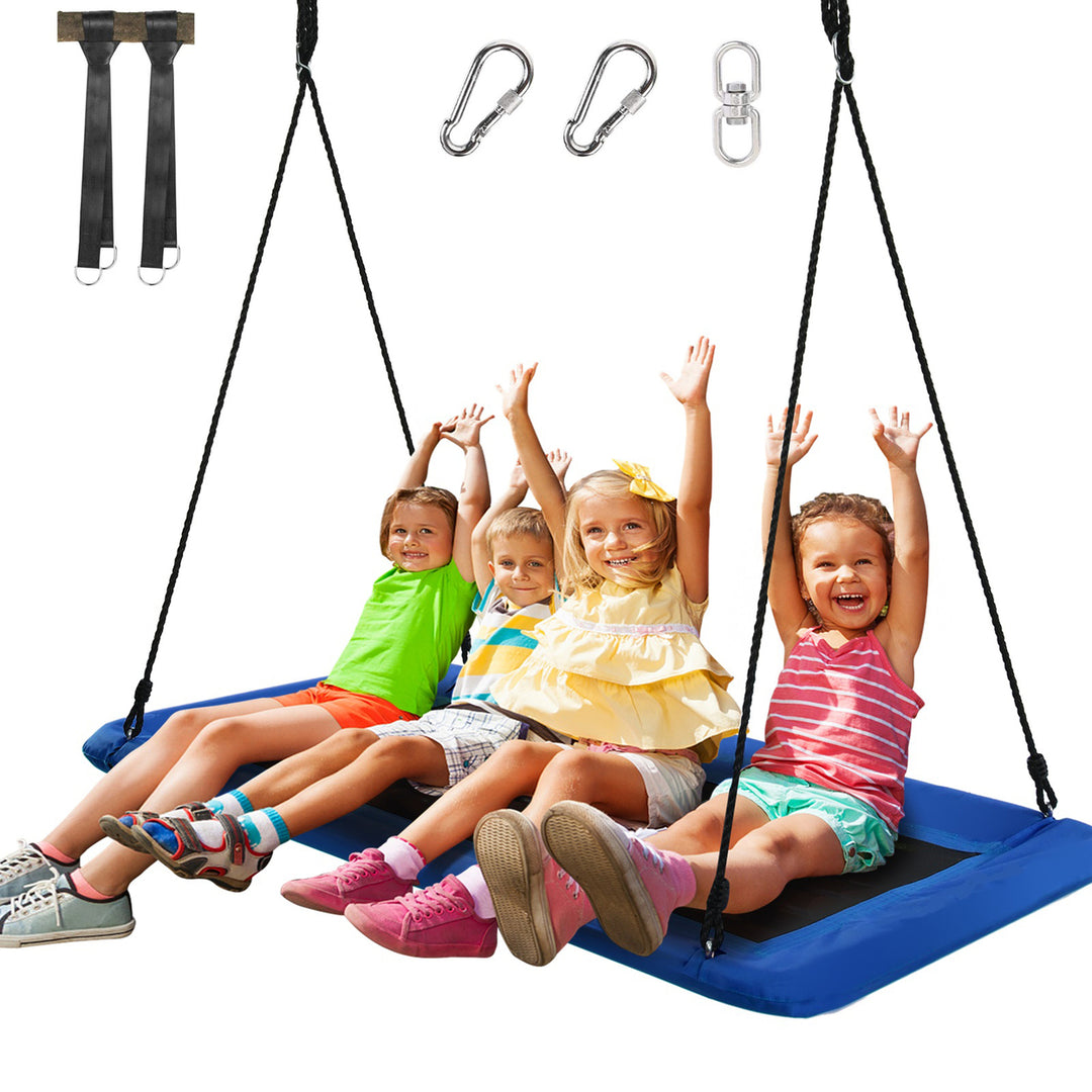 60 Kids Giant Tree Rectangle Swing 700 lbs w/ Adjustable Hanging Ropes Image 8