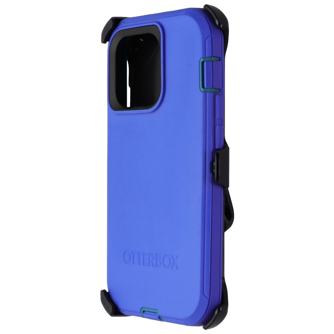 OtterBox Defender Case and Holster for iPhone 14 Pro - Rain Check (Blue) Image 1