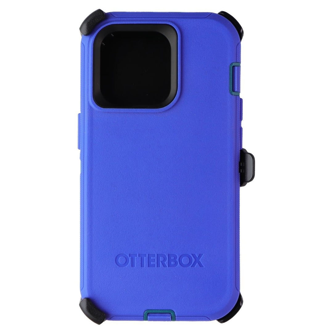 OtterBox Defender Case and Holster for iPhone 14 Pro - Rain Check (Blue) Image 2