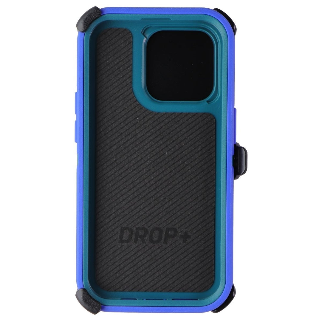 OtterBox Defender Case and Holster for iPhone 14 Pro - Rain Check (Blue) Image 3