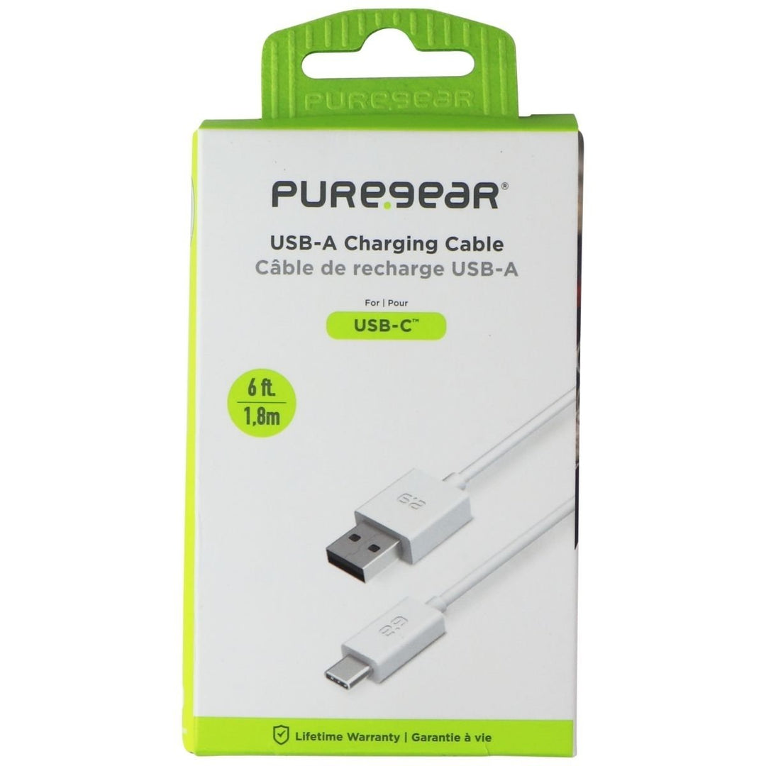 PureGear (6Ft) USB-A to USB-C Charging Cable - White (64393PG) Image 1