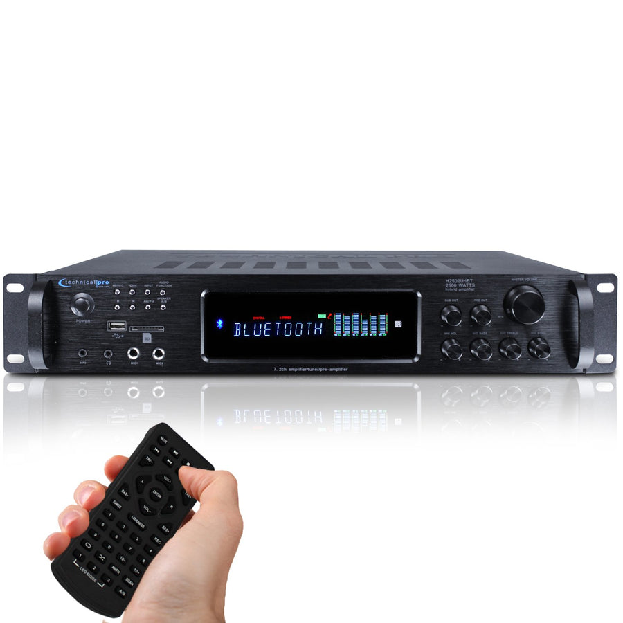 2500W Digital Hybrid Amplifier Bluetooth USB SD Card FM Radio Remote Control Image 1