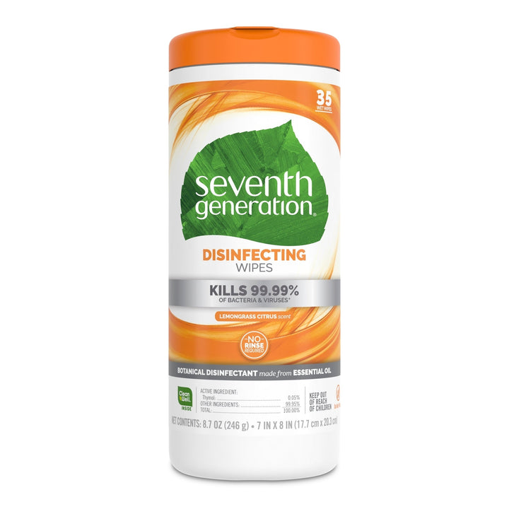 Seventh Generation Lemongrass Thyme Scent Disinfecting Wipes35ct (Pack of 4) Image 2