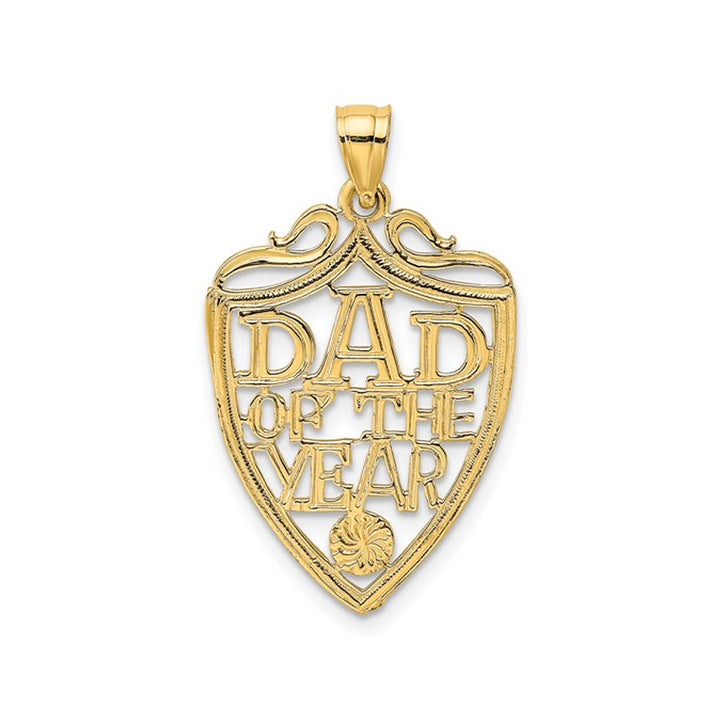 10K Yellow Gold DAD OF THE YEAR Plaque Pendant (NO CHAIN) Image 1