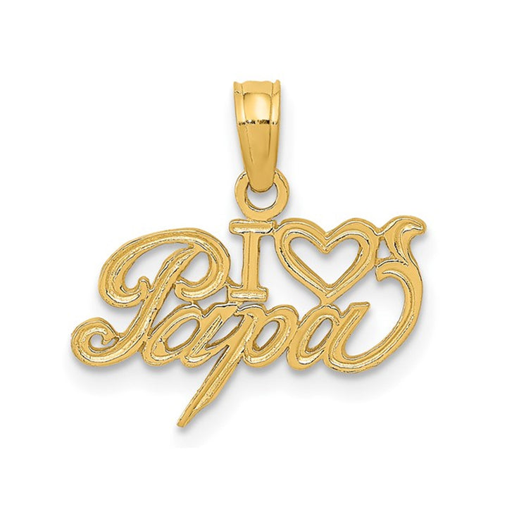 10K Yellow Gold I Love PAPA Charm Pendant (NO CHAIN) Image 1