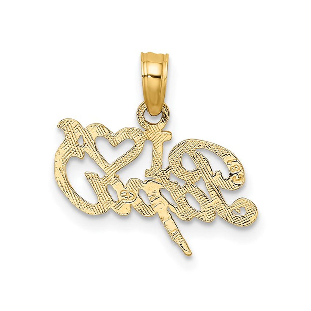 10K Yellow Gold I Love PAPA Charm Pendant (NO CHAIN) Image 4