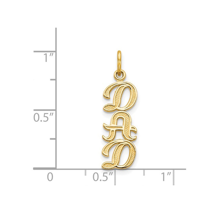 14K Yellow Gold DAD Charm Pendant (NO CHAIN) Image 4