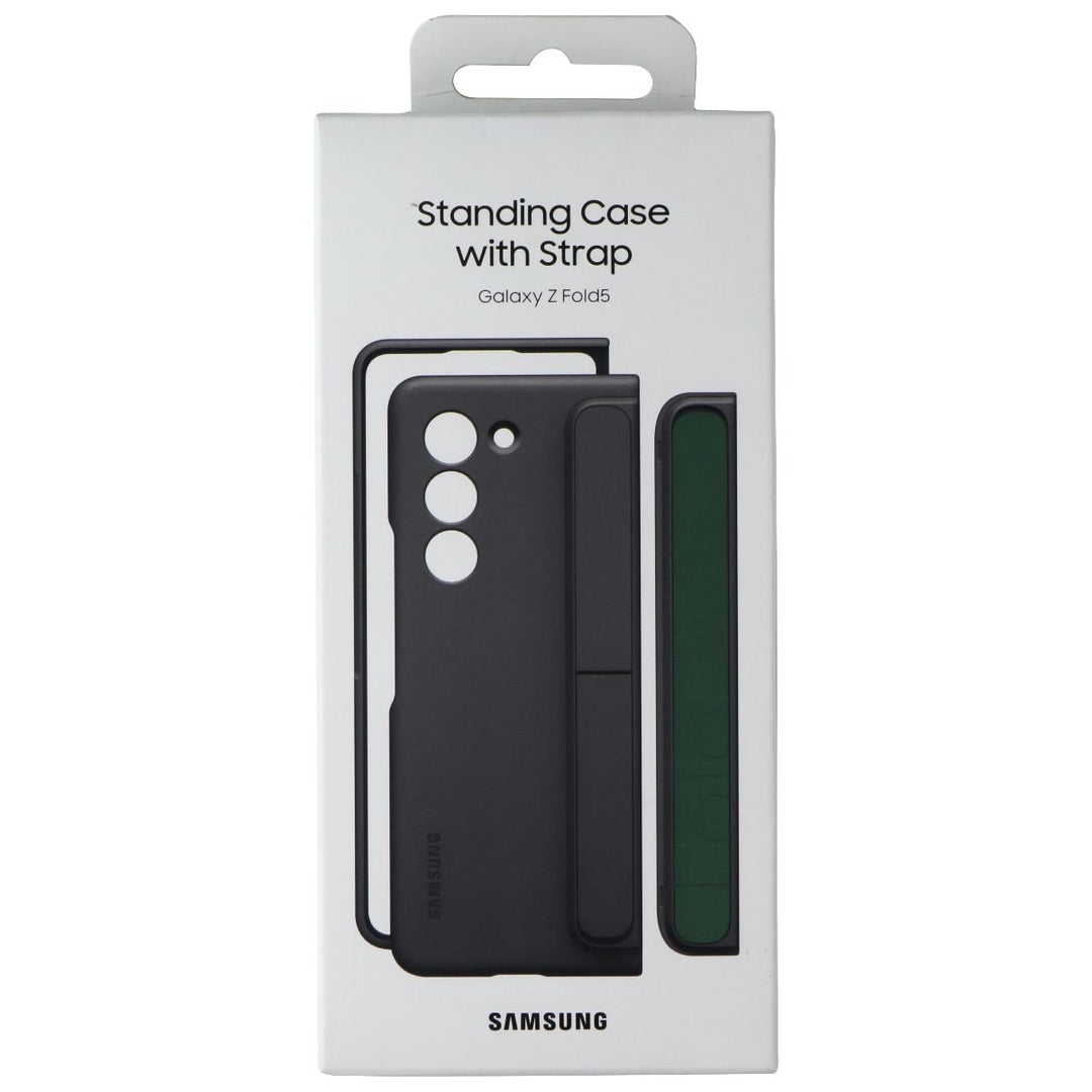 Samsung Standing Case with Strap for Galaxy Z Fold5 - Graphite/Green Image 1