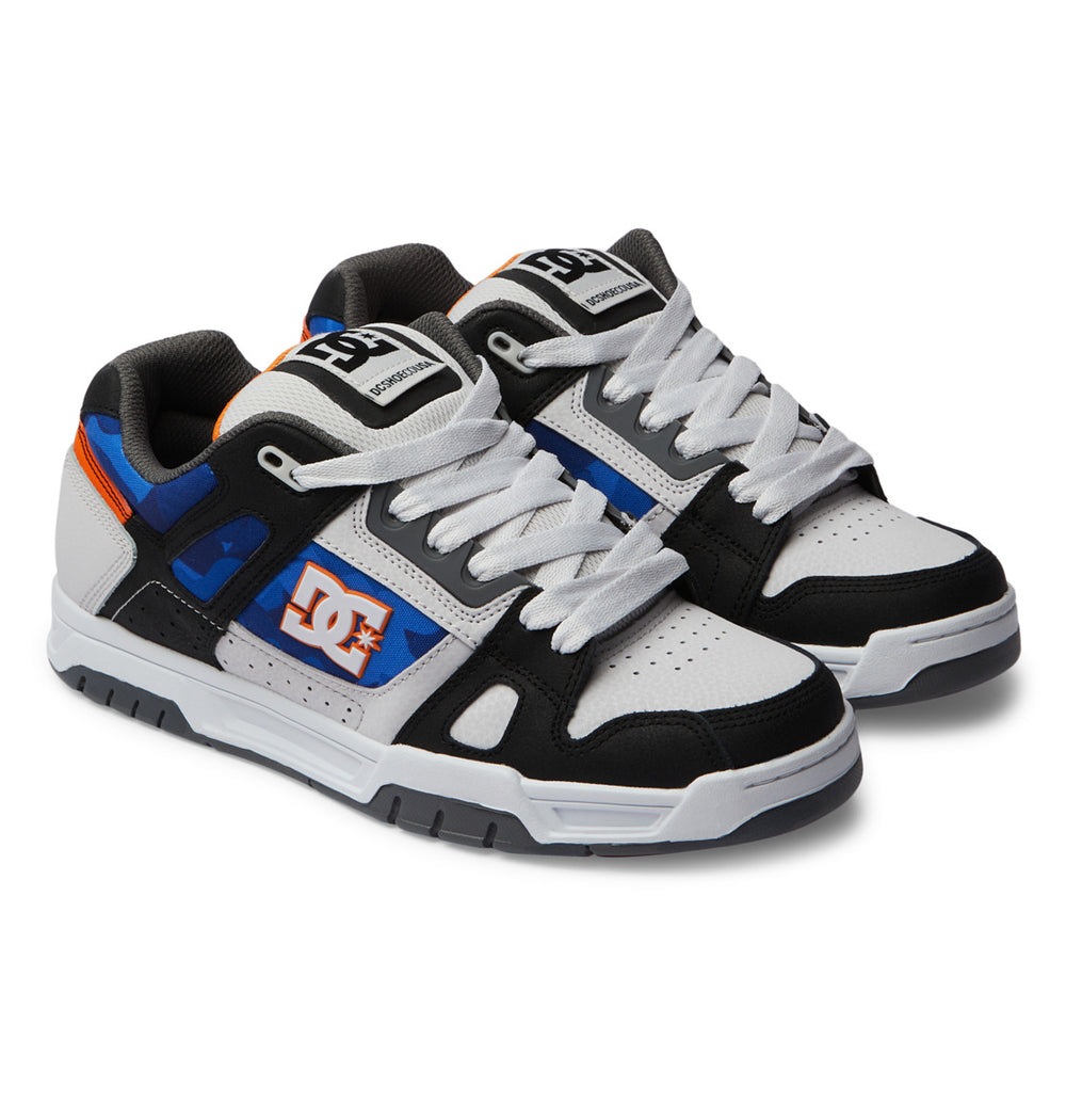 DC Shoes Mens Stag Shoes White/Black/Orange - 320188-TKE WHITE/BLACK/ORANGE Image 2