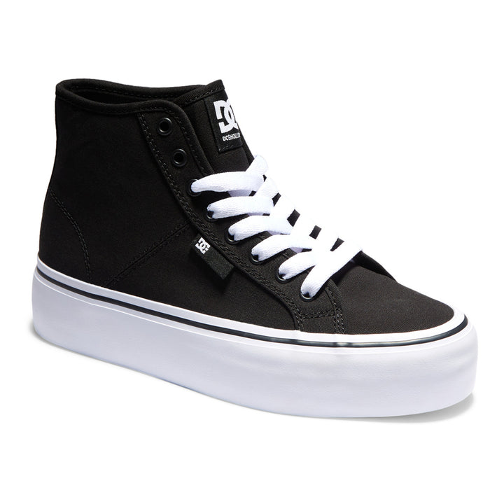 DC Shoes Womens Manual Hi Platform High-Top Shoes Black/White - ADJS300296-BKW BLACK/WHITE Image 2