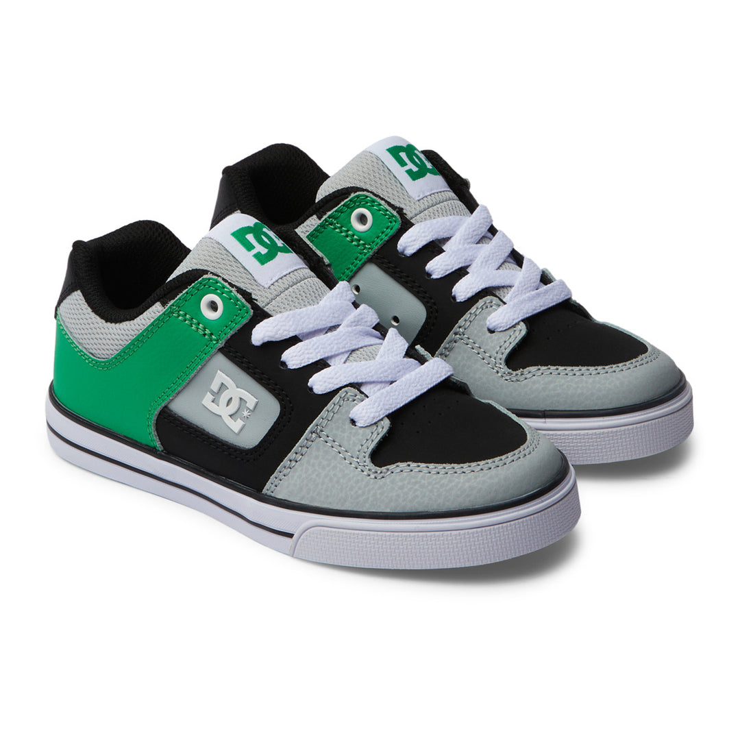 DC Shoes Unisex Kids Pure Shoes Black/Kelly Green - ADBS300267-BKG BLACK/KELLY GREEN Image 2