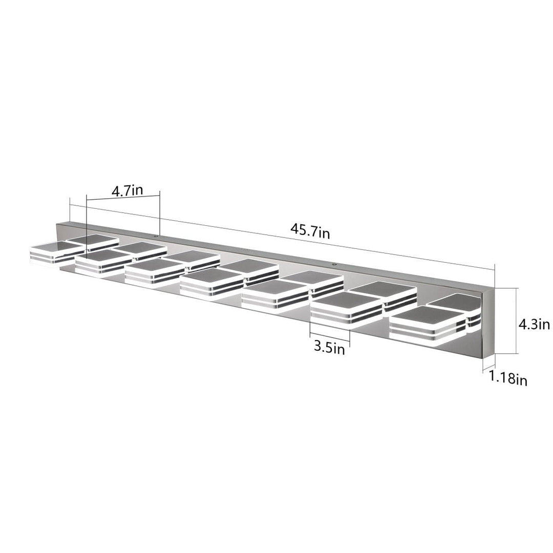 ExBrite 7-Light Chrome LED Makeup Mirror Light Modern Stainless Steel Fixture Image 11