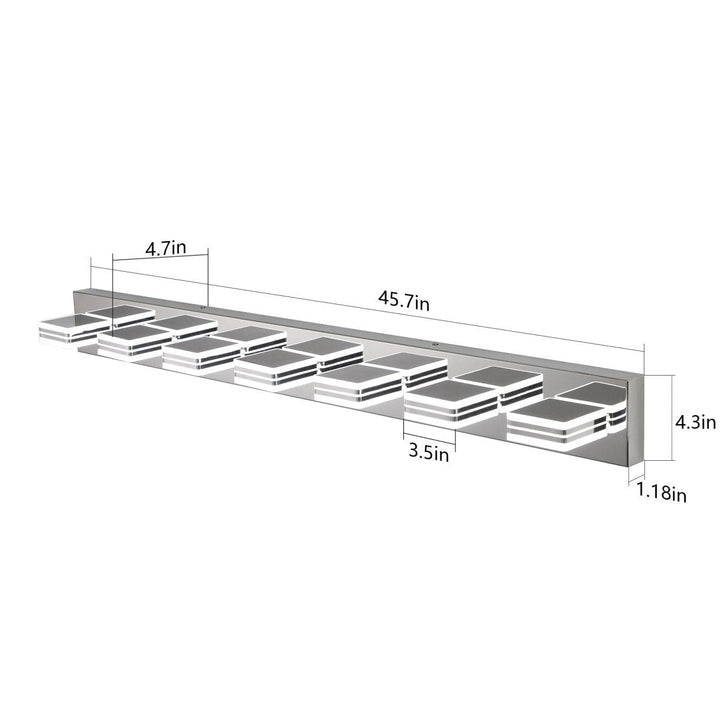 ExBrite 7-Light Chrome LED Makeup Mirror Light Modern Stainless Steel Fixture Image 11