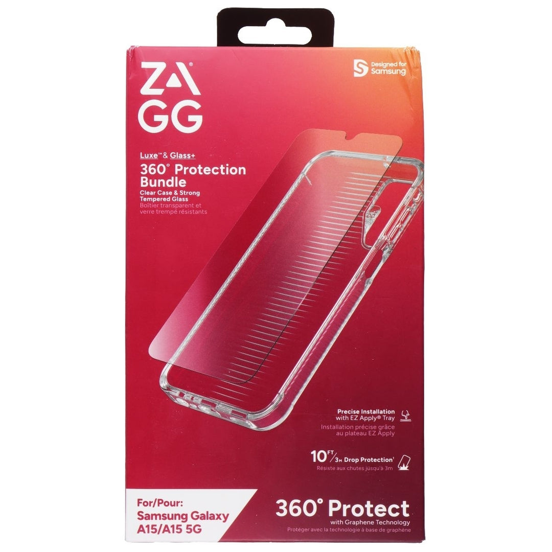 ZAGG 360 Protection Bundle (Glass and Case) for Samsung Galaxy A15/A15 5G - Clear Image 1