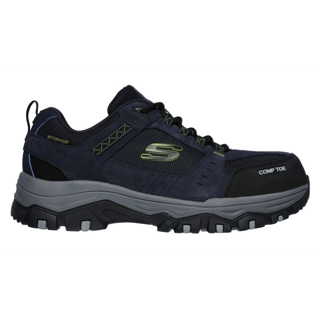 SKECHERS WORK Mens Greetah Composite Toe Waterproof Work Shoe Navy/Black - 77183-NVBK Navy Black Image 1