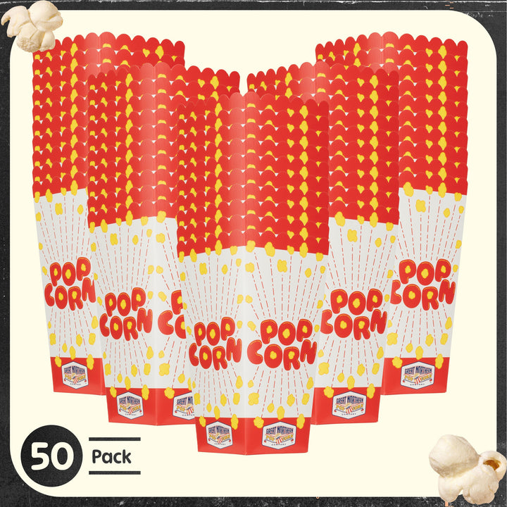 Popcorn Boxes 50-Pack Paper Popcorn Containers 46oz Capacity Wax-Free Popcorn Boxes for Party or Movie Night Supplies Image 2