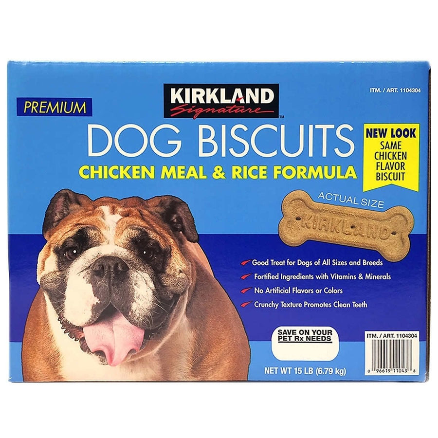 Kirkland Signature Chicken Meal and Rice Formula Dog Biscuits 15 Pounds Image 1