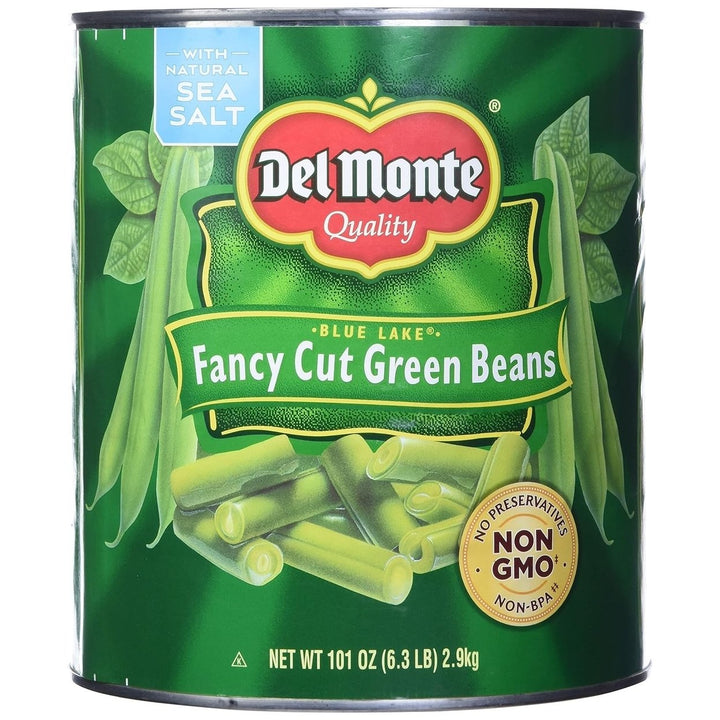 Del Monte Fancy Cut Green Beans - 101 Ounce Image 1