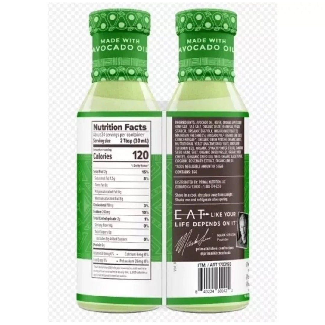 Primal Kitchen Avocado Lime Sauce and Dressing12 Ounce (Pack of 2) Image 2