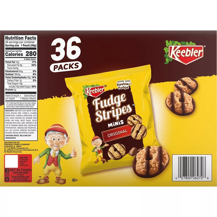 Keebler Mini Fudge Stripe Cookies 2 Ounce (Pack of 36) Image 3