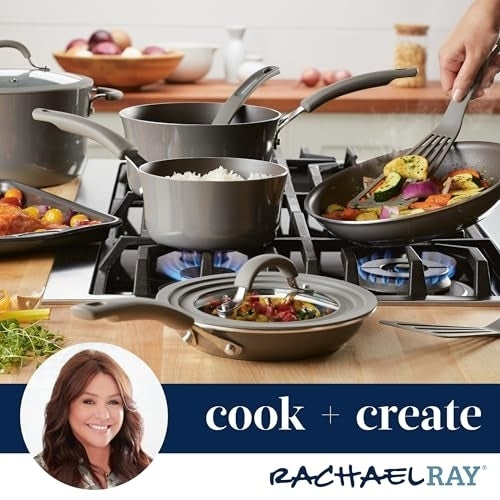 Rachael Ray Cook + Create 2-pc. Fry Pan Set Grey - Image 3