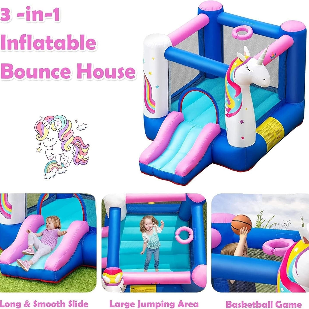 BOUNTECH Inflatable Bounce House Kids Bouncy House with Slide Jumping Area Including 480W Blower Oxford Carry Bag Indoor Image 4