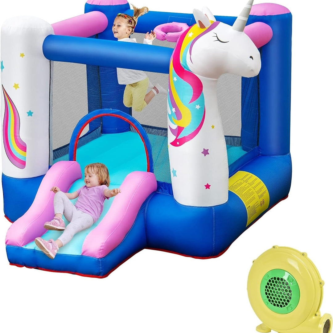 BOUNTECH Inflatable Bounce House Kids Bouncy House with Slide Jumping Area Including 480W Blower Oxford Carry Bag Indoor Image 7