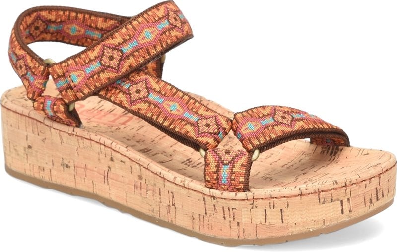 Born Sirena Sandal Orange Multicolor Fabric BR0035465 Cork Footbed Womens Size Image 1